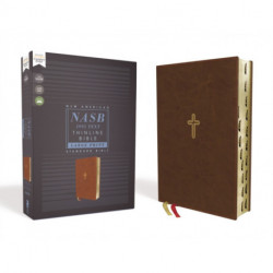 NASB, Thinline Bible, Large Print, Leathersoft, Brown, Red Letter, 1995 Text, Thumb Indexed, Comfort Print
