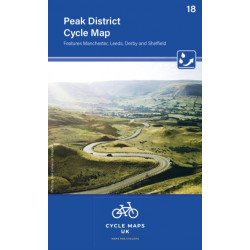 Peak District Cycle Map 18: Features Manchester, Leeds, Derby and Sheffield