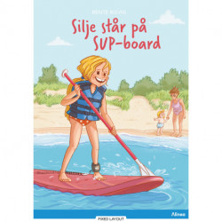 Silje står på SUP board, Blå Læseklub