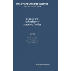 Science and Technology of Magnetic Oxides: Volume 494