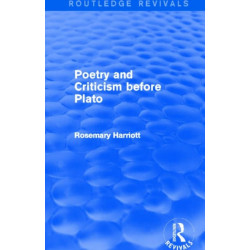 Poetry and Criticism before Plato (Routledge Revivals)