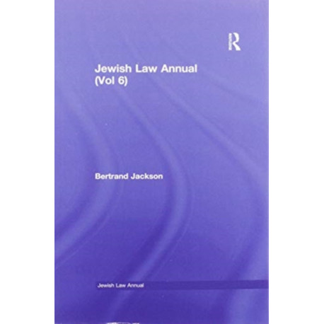 Jewish Law Annual (Vol 6)