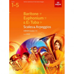 Scales and Arpeggios for Baritone (bass clef), Euphonium (bass clef), E flat Tuba (bass clef), ABRSM Grades 1-5, from 2023