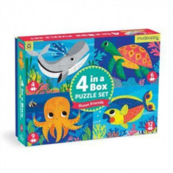 Ocean Friends 4-in-a-Box Puzzle Set