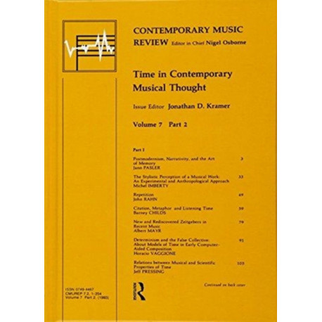 Time in Contemporary Musical Thought
