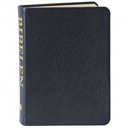Bibelen - lille format: i sort ægte skind med guldsnit