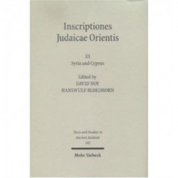 Inscriptiones Judaicae Orientis: Volume III: Syria and Cyprus