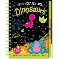 Neon Scratch Art Dinosaurs