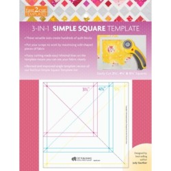 fast2cut 3-in-1 Simple Square Template: Easily Cut 3 1/2 ", 4 1/2 " & 5 1/2 " Squares