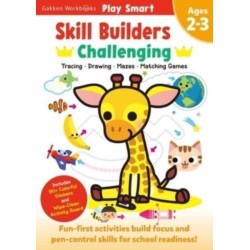 Play Smart Skill Builders: Challenging - Age 2-3: Pre-K Activity Workbook : Learn essential first skills: Tracing, Maze, Shapes, Numbers, Letters: 90+ Stickers: Wipe-Clean Activity-Board