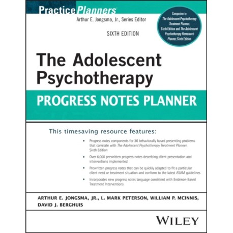 The Adolescent Psychotherapy Progress Notes Planner