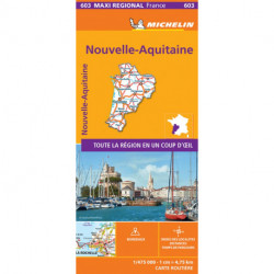 Nouvelle Aquitaine: Aquitaine, Limousin and Poitou-Charentes, Michelin Maxi Regional Map 603