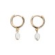 Timi of Sweden: Pearl Small Hoop Earrings - Gold