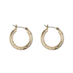 Timi of Sweden: Small Swirly Hoop Earrings - Gold