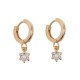 Timi of Sweden: Olivia - Crystal Charm Hoop Earrings - Gold
