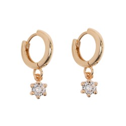 Timi of Sweden: Olivia - Crystal Charm Hoop Earrings - Gold
