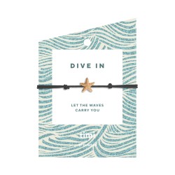 Timi of Sweden: Starfish Stretch Bracelet Gold - Black