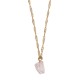 Timi of Sweden: You're Gorgeous Rose Quartz Necklace - Gold