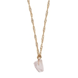 Timi of Sweden: You're Gorgeous Rose Quartz Necklace - Gold