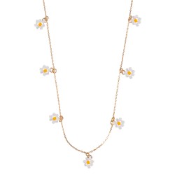 Timi of Sweden: Small Flower Bead Necklace - White