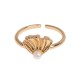 Timi of Sweden: Aria - Shell with Pearl Ring - Gold