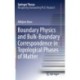 Boundary Physics and Bulk-Boundary Correspondence in Topological Phases of Matter