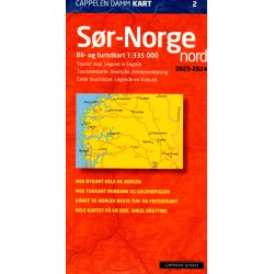 Sør-Norge nord 2023-2024 : bil- og turistkart - tourist map - Touristenkarte - Carte touristique