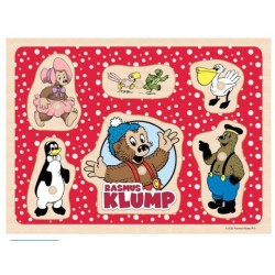 Rasmus Klump - Knoppuslespil i træ (6 brikker): Rasmus Klump - Knoppuslespil i træ (6 brikker)