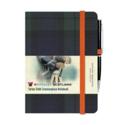 Waverley Tartan Cloth Commonplace Notebooks: Black Watch Tartan Cloth Mini Notebook with Pen