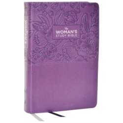 KJV, The Woman's Study Bible, Purple Leathersoft, Red Letter, Full-Color Edition, Comfort Print (Thumb Indexed): Receiving God's Truth for Balance, Hope, and Transformation