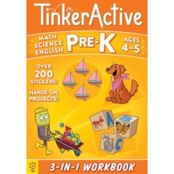 TinkerActive Pre-K 3-in-1 Workbook: Math, Science, English Language Arts
