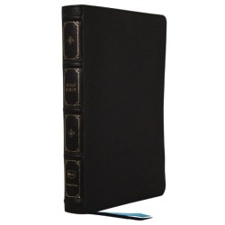 NKJV, Large Print Thinline Reference Bible, Blue Letter, Maclaren Series, Leathersoft, Black, Comfort Print: Holy Bible, New King James Version