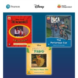 Pearson Bug Club Disney Year 1 Pack D, including decodable phonics readers for phase 5- The Incredibles: A Big Problem, Luca: The Portorosso Cup, The Princess and the Frog: The Way to Mama Odie