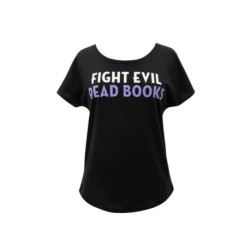 Fight Evil, Read Books: Text Only Design Women's Relaxed Fit T-Shirt X-Large