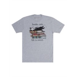 Books. Cats. Life Is Sweet. Unisex T-shirt Medium
