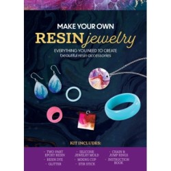 Make Your Own Resin Jewelry: Everything You Need to Create Beautiful Resin Accessories - Kit Includes: Two-part Epoxy Resin, Resin Dye, Glitter, Silicone Jewelry Mold, Mixing Cup, Stir Stick, Chain and Jump Rings, Instruction Book