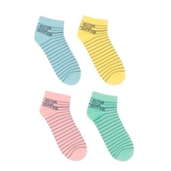 Library Card Ankle Socks 4-pack - Small