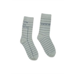 Library Card (Light Gray) Socks - Large
