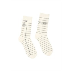 Library Card (White) Socks - Small