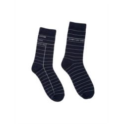 Library Card (Navy) Socks - Large