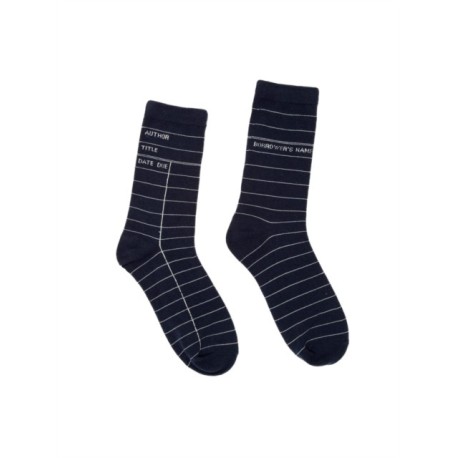 Library Card (Navy) Socks - Small