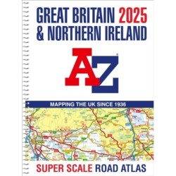 Great Britain A-Z Super Scale Road Atlas 2025 (A3 Spiral)