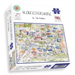 Map of Gloucestershire Jigsaw 1000 Piece Puzzle