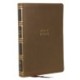 NKJV, Compact Center-Column Reference Bible, Brown Leathersoft, Red Letter, Comfort Print (Thumb Indexed)