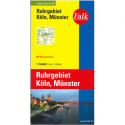 Falk Regionalkarten Deutschland Blad 7: Ruhrgebiet, Köln, Münster
