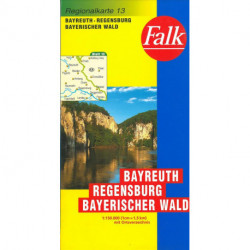 Falk Regionalkarten Deutschland Blad 13: Bayreuth, Regensburg, Bayerischer Wald