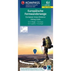 Europäische Fernwanderwege  - European Long-distance hiking trails, Kompass Overview Maps + Tour Guide