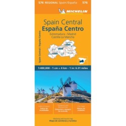 Michelin Spain Blad 576: Center Spain - Extremadura, Castilla - La Mancha, Madrid