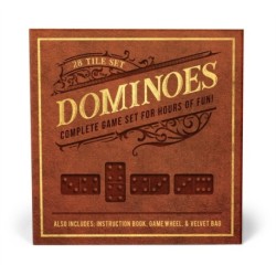 Dominoes: 28 Tile Set - Complete Game Set for Hours of Fun! Also Includes: Instruction Book, Game Wheel and Velvet Bag
