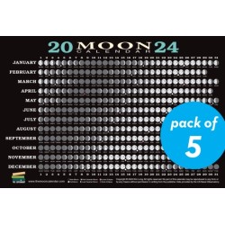 2024 Moon Calendar Card (5 pack): Lunar Phases, Eclipses, and More!